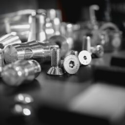 silver steel tools on black table